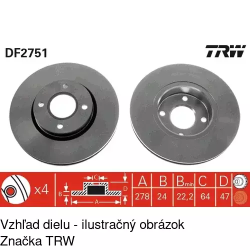 Brzdový kotúč POLCAR S71-0187 - obr. 1