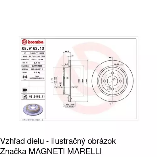 Brzdový kotúč POLCAR S71-1314