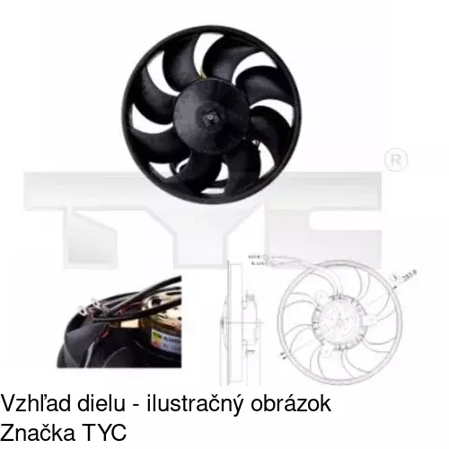 Ventilátor bez krytu / podpery POLCAR 130723U3