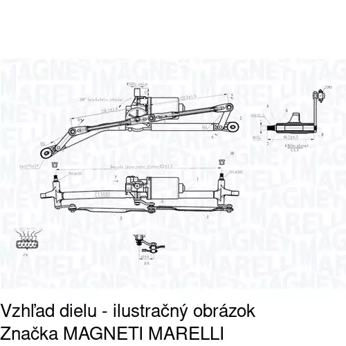 Náhon stieračov s motorom POLCAR 3022SWP3 - obr. 2