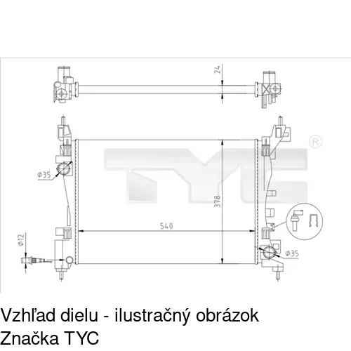 Chladiče vody POLCAR 555808-3 - obr. 2