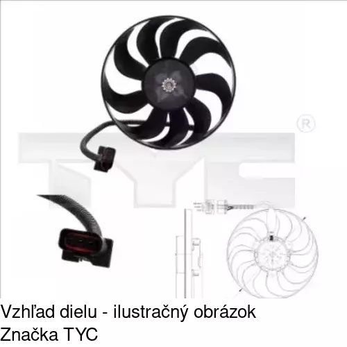 Ventilátor bez krytu / podpery POLCAR 954123U3