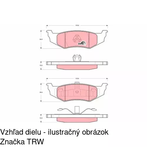 Brzdové dosky S70-1217 /POLCAR/ - obr. 3