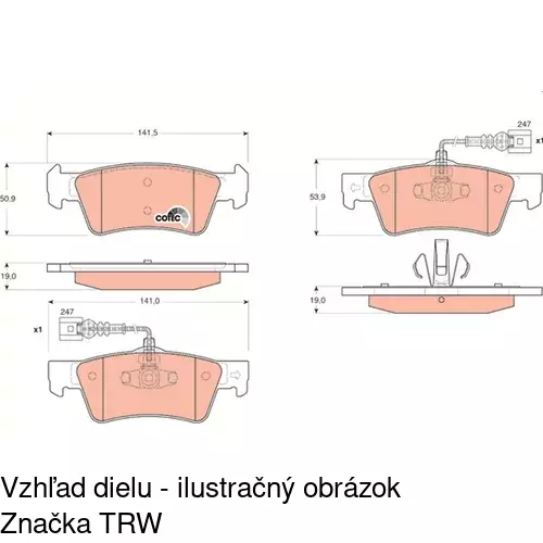 Brzdové dosky POLCAR S70-1604 - obr. 2