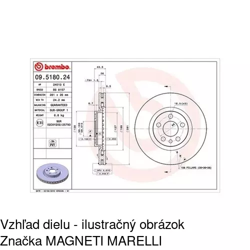 Brzdový kotúč POLCAR S71-0189