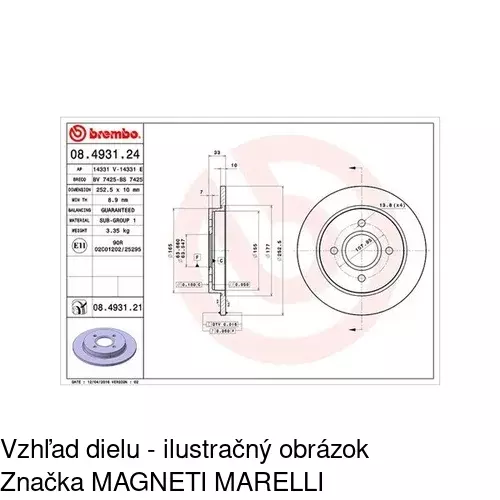 Brzdový kotúč POLCAR S71-1026