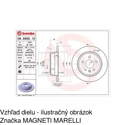 Brzdový kotúč POLCAR S71-1045 - obr. 5