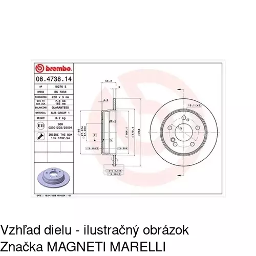 Brzdový kotúč POLCAR S71-1055 - obr. 1