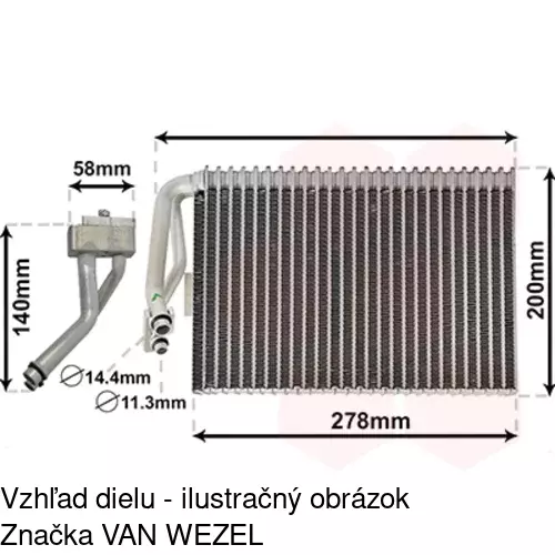 Výparník klimatizácie POLCAR 5518P81X - obr. 1