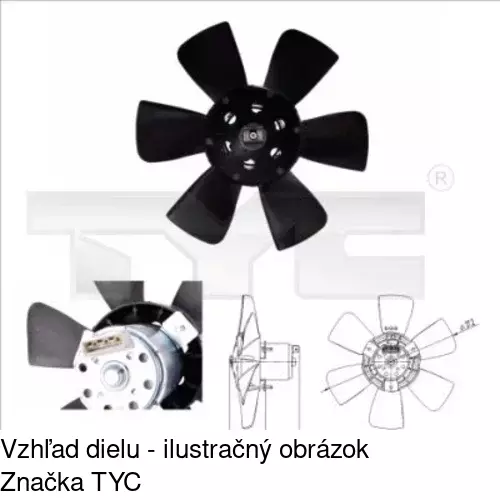 Ventilátor bez krytu / podpery POLCAR 953423U3