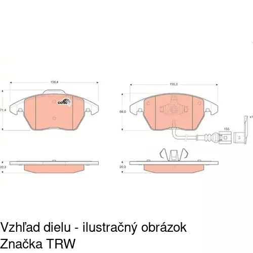 Brzdové dosky POLCAR S70-0069 - obr. 1