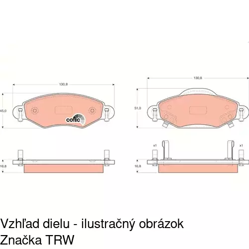 Brzdové dosky POLCAR S70-0282 - obr. 3