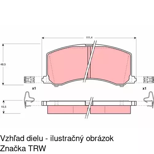 Brzdové dosky POLCAR S70-0457 - obr. 2