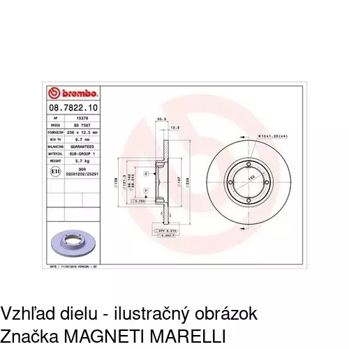 Brzdový kotúč POLCAR S71-0082 - obr. 2