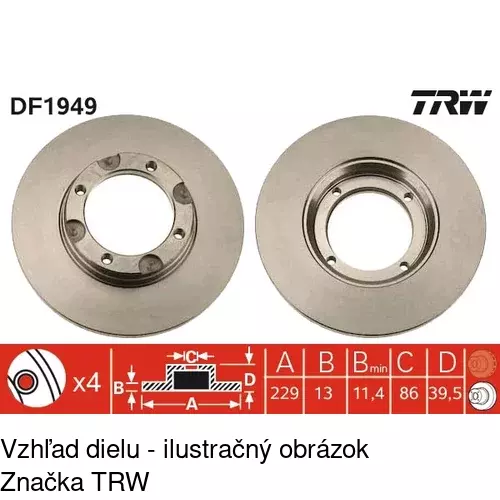 Brzdový kotúč POLCAR S71-0214