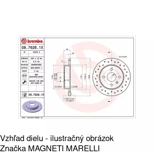 Brzdový kotúč POLCAR S71-1106 - obr. 3