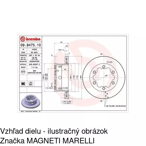 Brzdový kotúč POLCAR S71-1254 - obr. 1