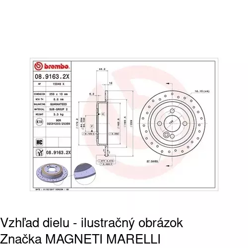 Brzdový kotúč POLCAR S71-1314 - obr. 3