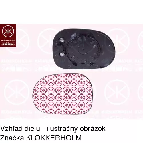 Sklo vonkajšieho zrkadla s držiakom POLCAR 5044545E - obr. 1