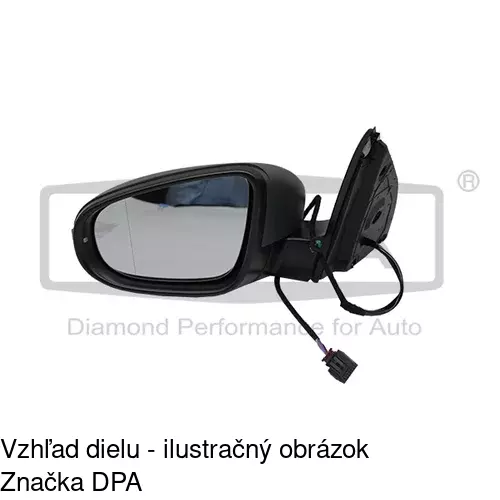 Sklo vonkajšieho zrkadla s držiakom 9518542E /POLCAR/ - obr. 4