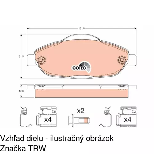 Brzdové dosky POLCAR S70-0479 - obr. 4