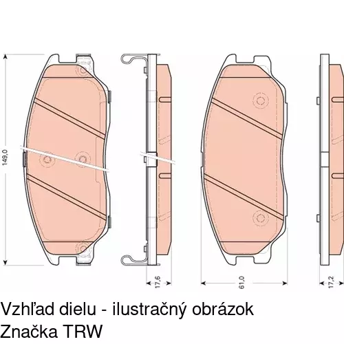 Brzdové dosky POLCAR S70-0532 - obr. 2