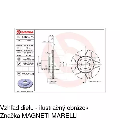 Brzdový kotúč POLCAR S71-0034 - obr. 1