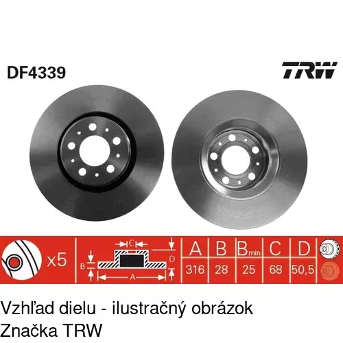 Brzdový kotúč POLCAR S71-0159 - obr. 5