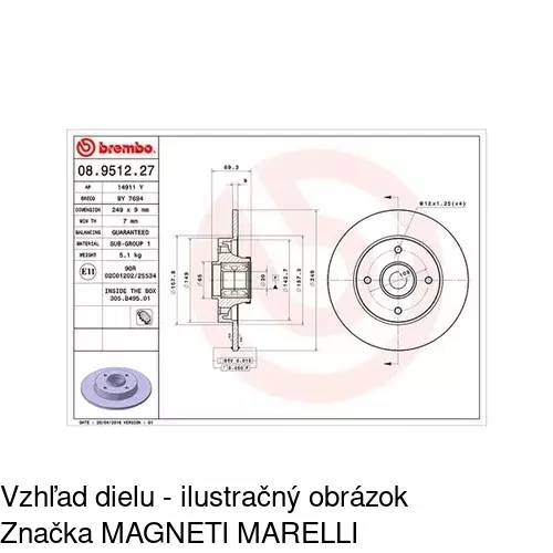 Brzdový kotúč POLCAR S71-1099 - obr. 4