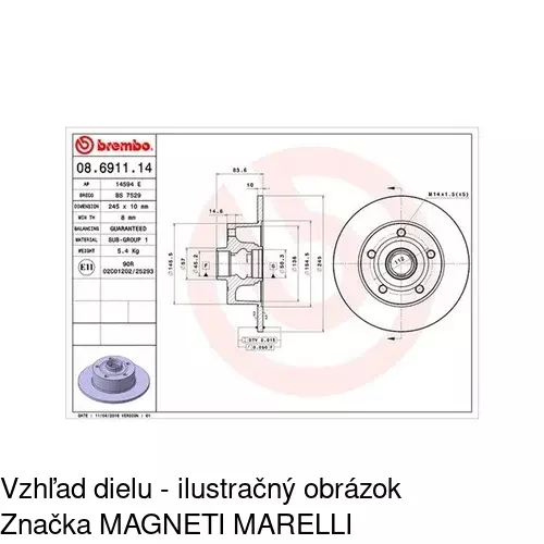 Brzdový kotúč POLCAR S71-1110