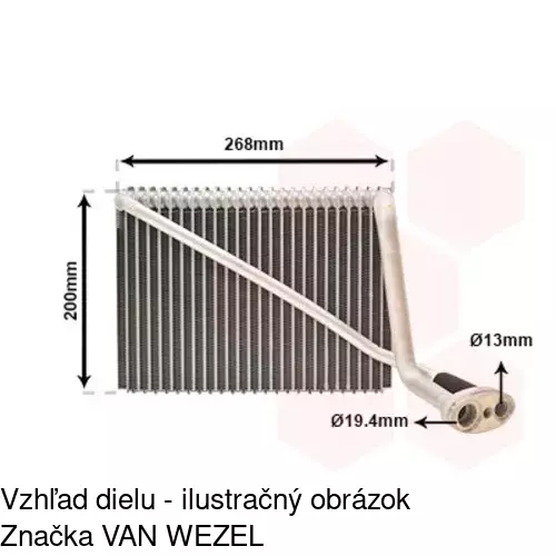 Výparník klimatizácie 1324P8-2 /POLCAR/ - obr. 1