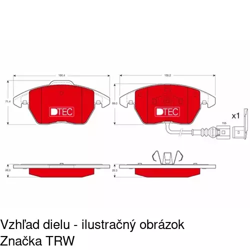 Brzdové dosky POLCAR S70-0069 - obr. 2