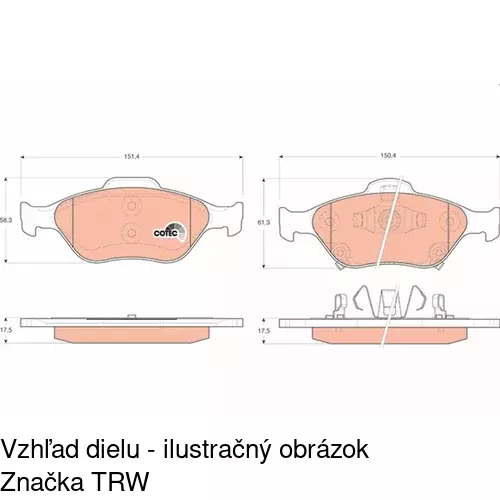 Brzdové dosky POLCAR S70-0190 - obr. 3