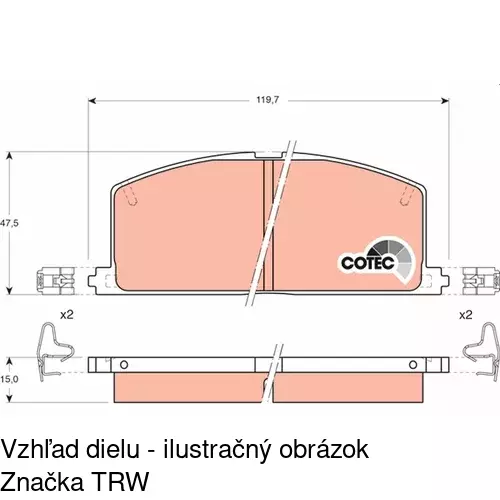 Brzdové dosky POLCAR S70-0304 - obr. 2