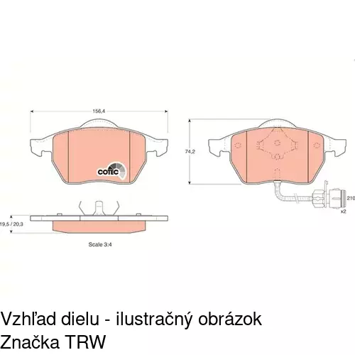 Brzdové dosky POLCAR S70-0423 - obr. 2