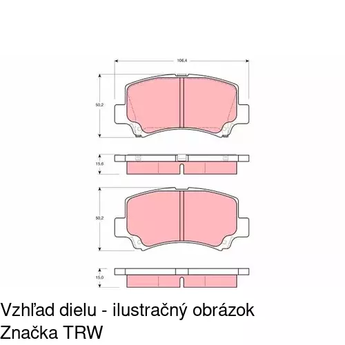 Brzdové dosky S70-0429 /POLCAR/ - obr. 2