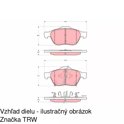 Brzdové dosky POLCAR S70-0508 - obr. 2