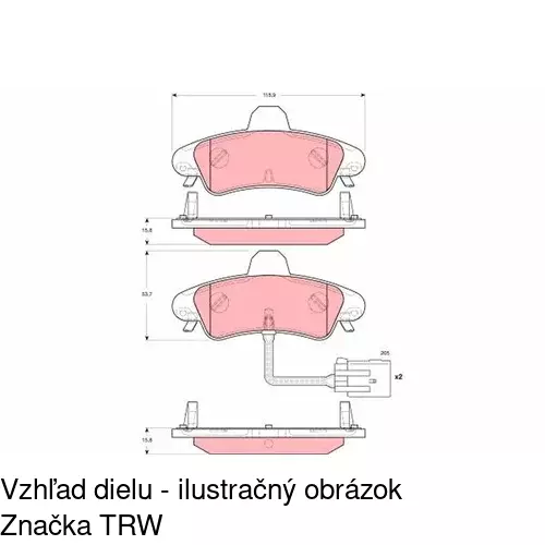 Brzdové dosky POLCAR S70-1486 - obr. 2