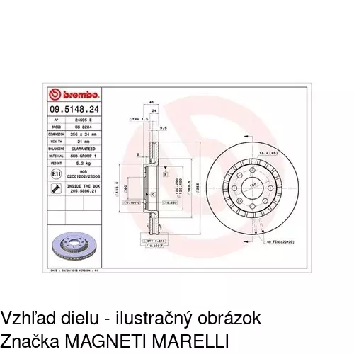 Brzdový kotúč POLCAR S71-0014 - obr. 1