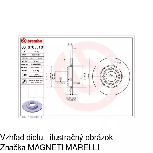 Brzdový kotúč POLCAR S71-0146