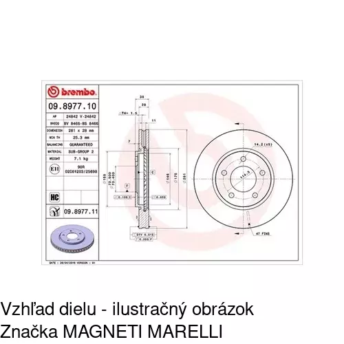 Brzdový kotúč POLCAR S71-0206 - obr. 1