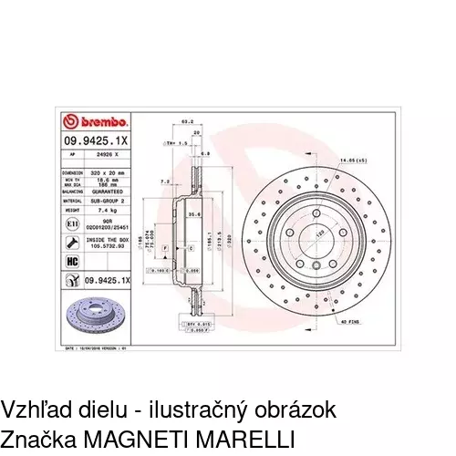 Brzdový kotúč POLCAR S71-1261 - obr. 1