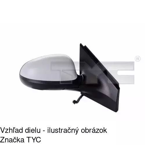 Sklo vonkajšieho zrkadla s držiakom 3031545M /POLCAR/ - obr. 1