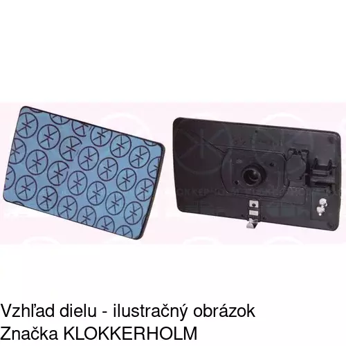 Sklo vonkajšieho zrkadla s držiakom POLCAR 5014546E