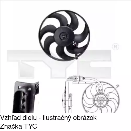 Ventilátor bez krytu / podpery POLCAR 671423U3