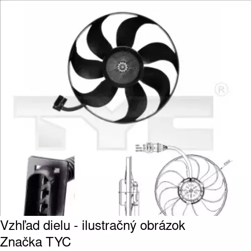 Ventilátor bez krytu / podpery POLCAR 954123U5