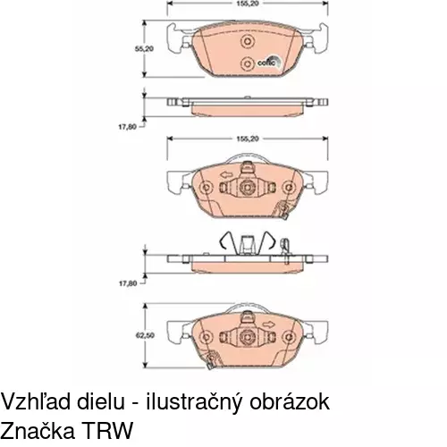 Brzdové dosky POLCAR S70-0511 - obr. 2