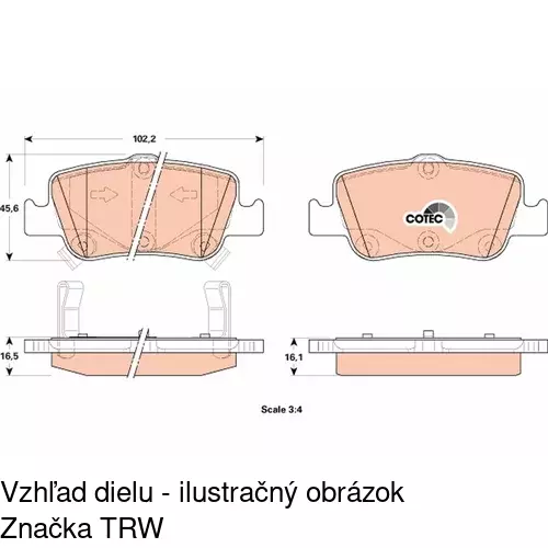 Brzdové dosky POLCAR S70-1362 - obr. 2