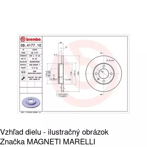 Brzdový kotúč POLCAR S71-0004