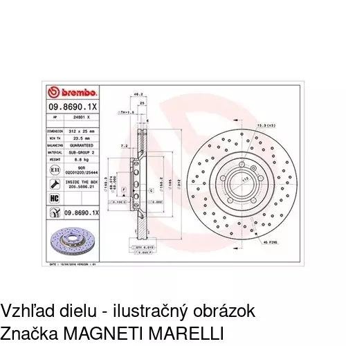 Brzdový kotúč POLCAR S71-0016 - obr. 1